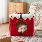 2-in-1 Pet House with Reversible Cushion & Non-Slip Bottom