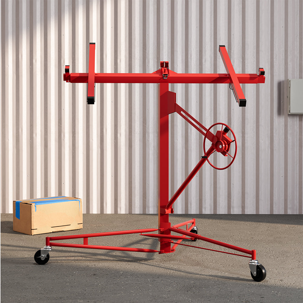 11 Ft Plasterboard Lifter with Rolling Casters Panel Hoist