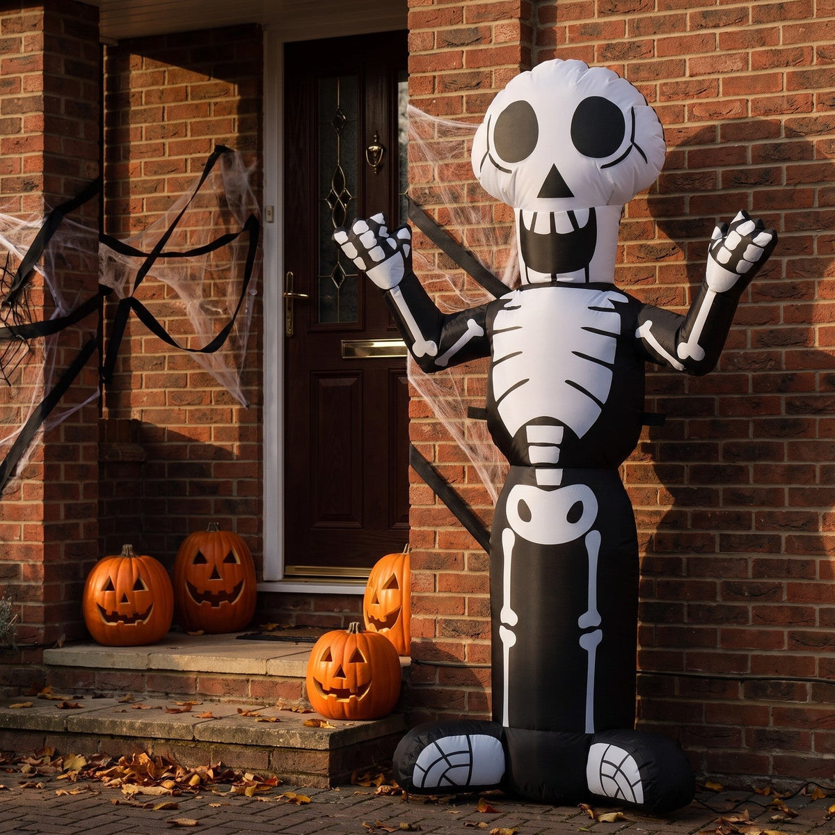 4 FT Halloween Inflatable Skeleton Decoration with LED Lights
