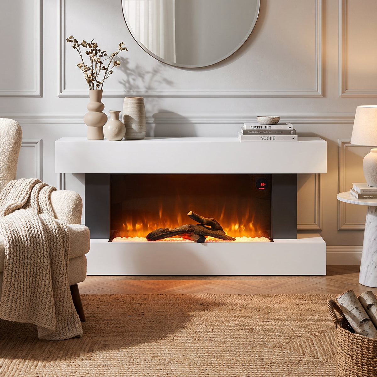 52 Inch MDF Electric Fireplace Suite with Remote Control