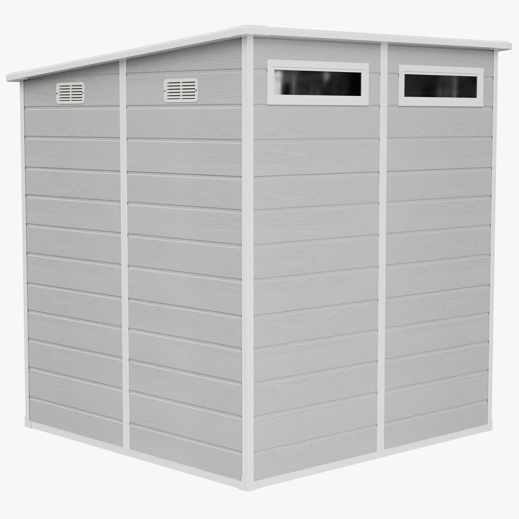6 x 6 ft Plastic Garden Storage Shed with Pent Roof & Lockable Door