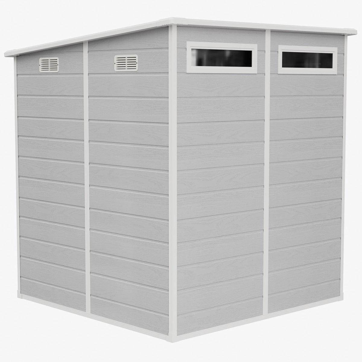 6 x 6 ft Plastic Garden Storage Shed with Pent Roof & Lockable Door