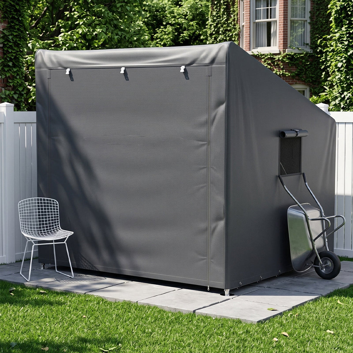 6 x 4 ft Outdoor Garden Storage Shelter Bike Tent with Roll-Up Zipper Door