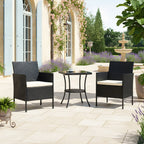3-Piece PE Rattan Wicker Garden Furniture Bistro Set