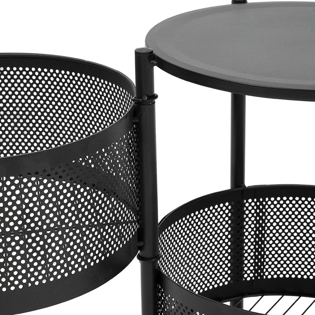 2–5 Tier Kitchen Storage Organiser with Rotating Baskets and Castors