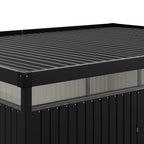 13 x 10 ft Metal Garden Storage Shed with Flat Roof & Padlockable Double Doors