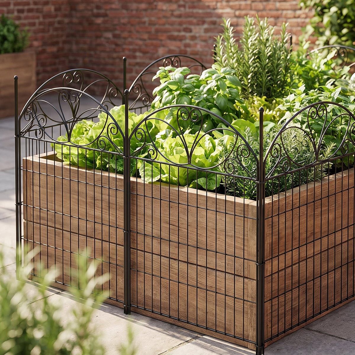 10-Panel Decorative Garden Fence Set