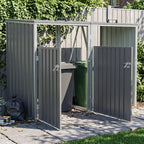 5x4 FT Metal Double Bin Storage Shed